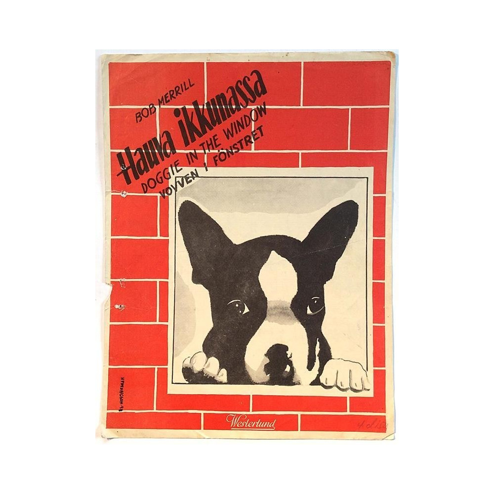 Hauva ikkunassa - Doggie in the window : Bob Merrill, suom. Kyllikki Solanterä - Noter