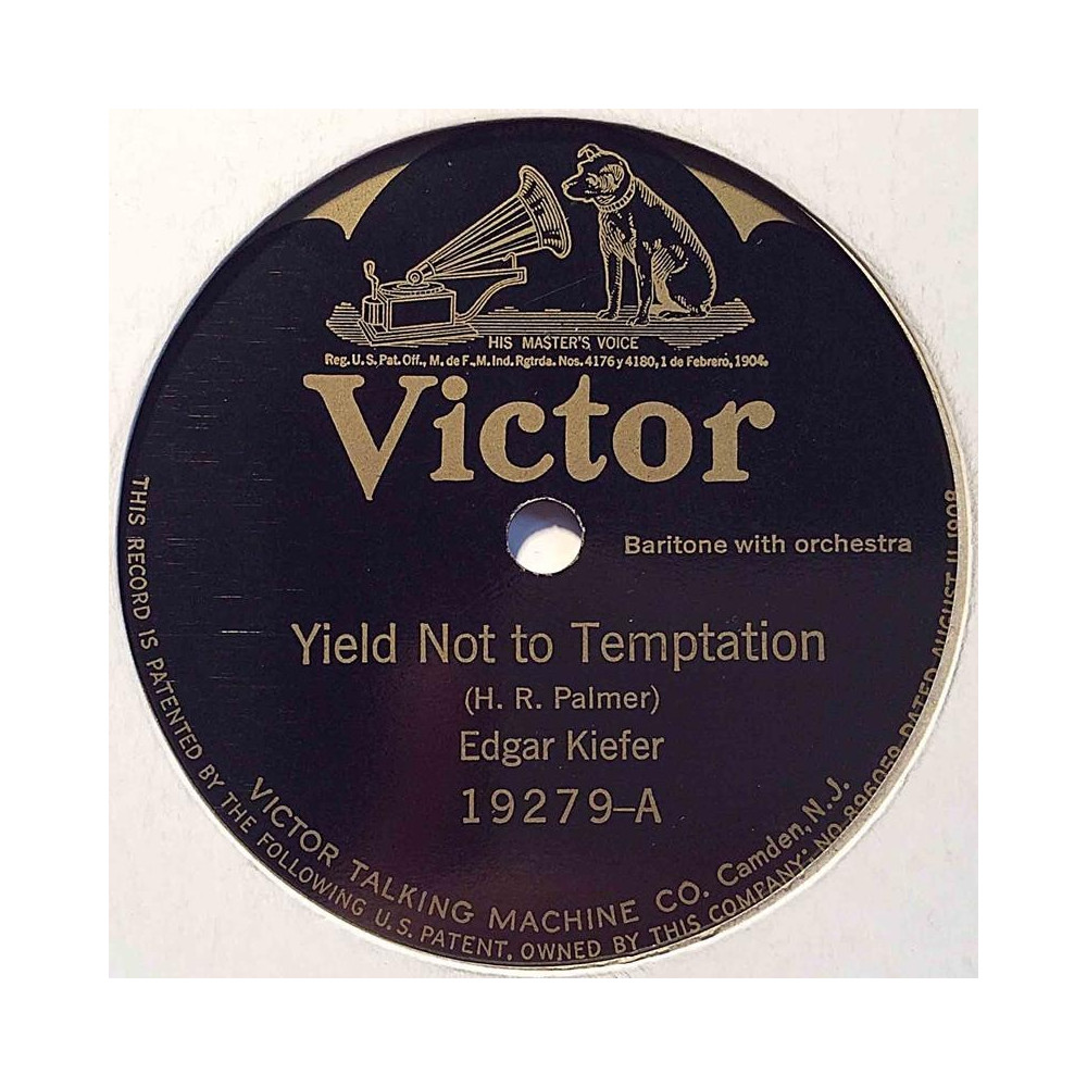 Kiefer Edgar  19279 Yield Not to Temptation / Bringingin the Sheaves savikiekko gramofonilevy