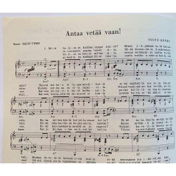 Antaa vetää vaan! / Pjotr ja Jimmy : Toivo Kärki, sanat Reijo Vires - Noter