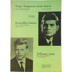 Tango Tampereen tytön kanssa / Kuunsillan lumous /: Toivo Kärki/ Kari Aava/ C.Kaparov  kansi VG+ sisäsivut VG+ Käytetty nuotti