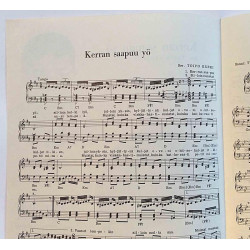 Kerran saapuu yö / Mene pois / Tahdon Sinut takaisin : Toivo Kärki / Pedro de Punta / W. Stone - Noter