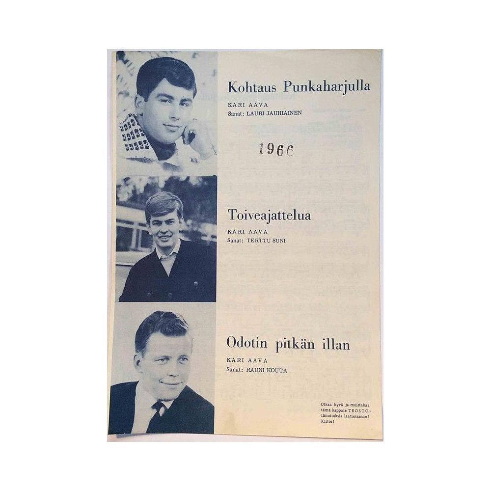 Kohtaus Punkaharjulla / Toiveajattelua / Odotin pitkän illan : Kari Aava - Noter