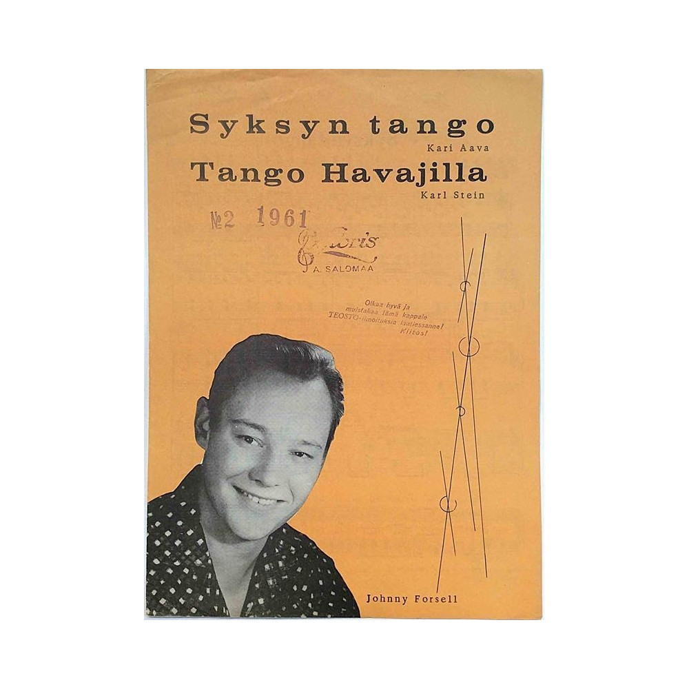 Syksyn tango / Tango Havajilla : Kari Aava / Karl Stein - Sheet music