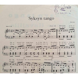 Syksyn tango / Tango Havajilla : Kari Aava / Karl Stein - Sheet music
