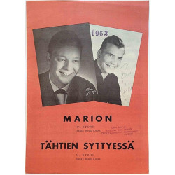 Marion / Tähtien syttyessä: W. Stone sanat: Rauni Kouta  kansi VG+ sisäsivut VG+ Käytetty nuotti