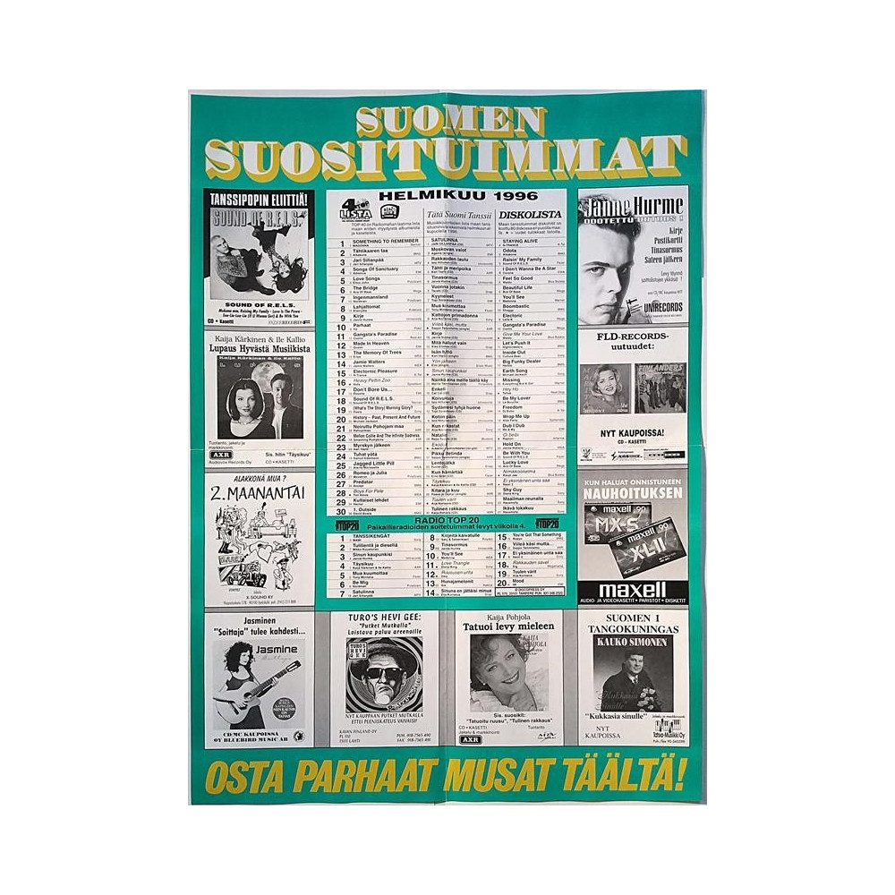 Suomen Suosituimmat: Osta parhaat musat täältä! : Juliste 42cm x 58cm - Used Poster