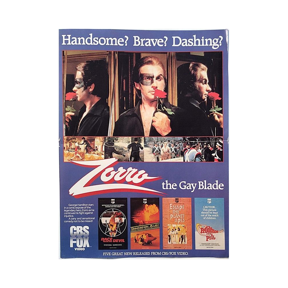 Zorro the Gay Blade : Promojuliste 31cm x 41cm - Used Poster