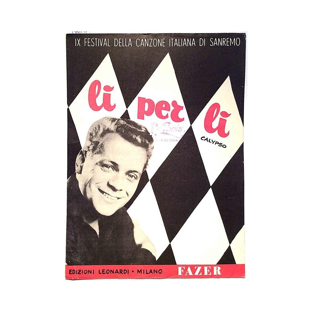Li per Li, San Remo -59: G.Viezzoli, suom. sanat: Orvokki Itä  kansi VG+ sisäsivut VG+ Nuottivihko