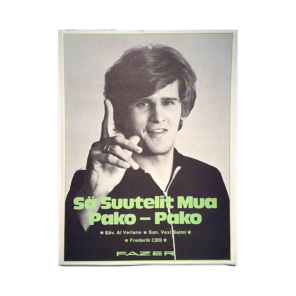 Sä suutelit mua / Pako-Pako : Al Verlane, suom. sanat: Vexi Salmi - Sheet music