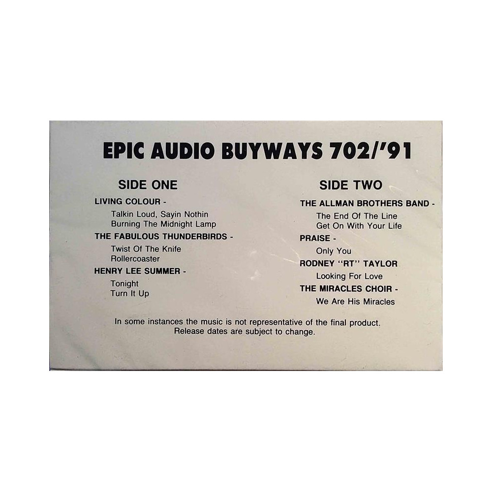 Various Artists : Epic audio Buyways 702/’91 promo cassette - c music cassette