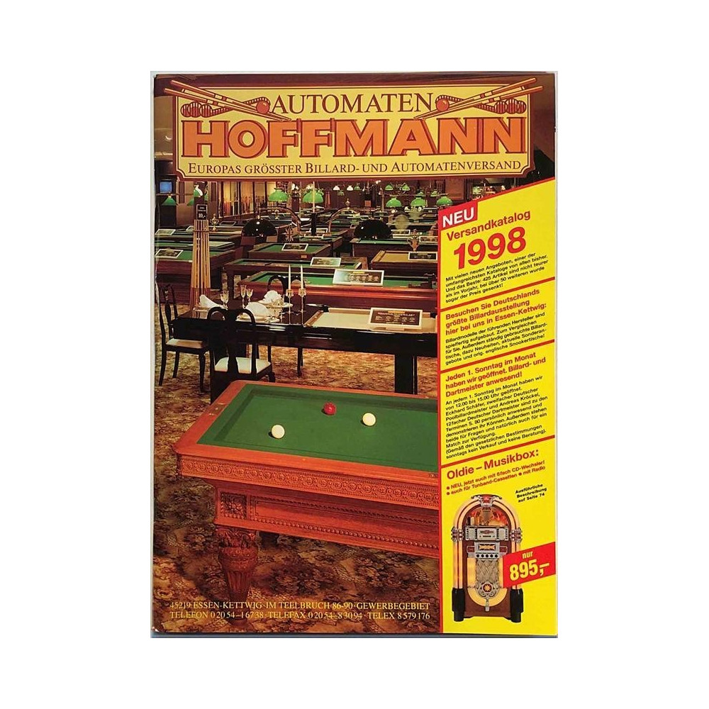 Automaten Hoffmann Versandkatalog : Biljardi, flipperi ja jukeboksi myyntiluettelo - Used book