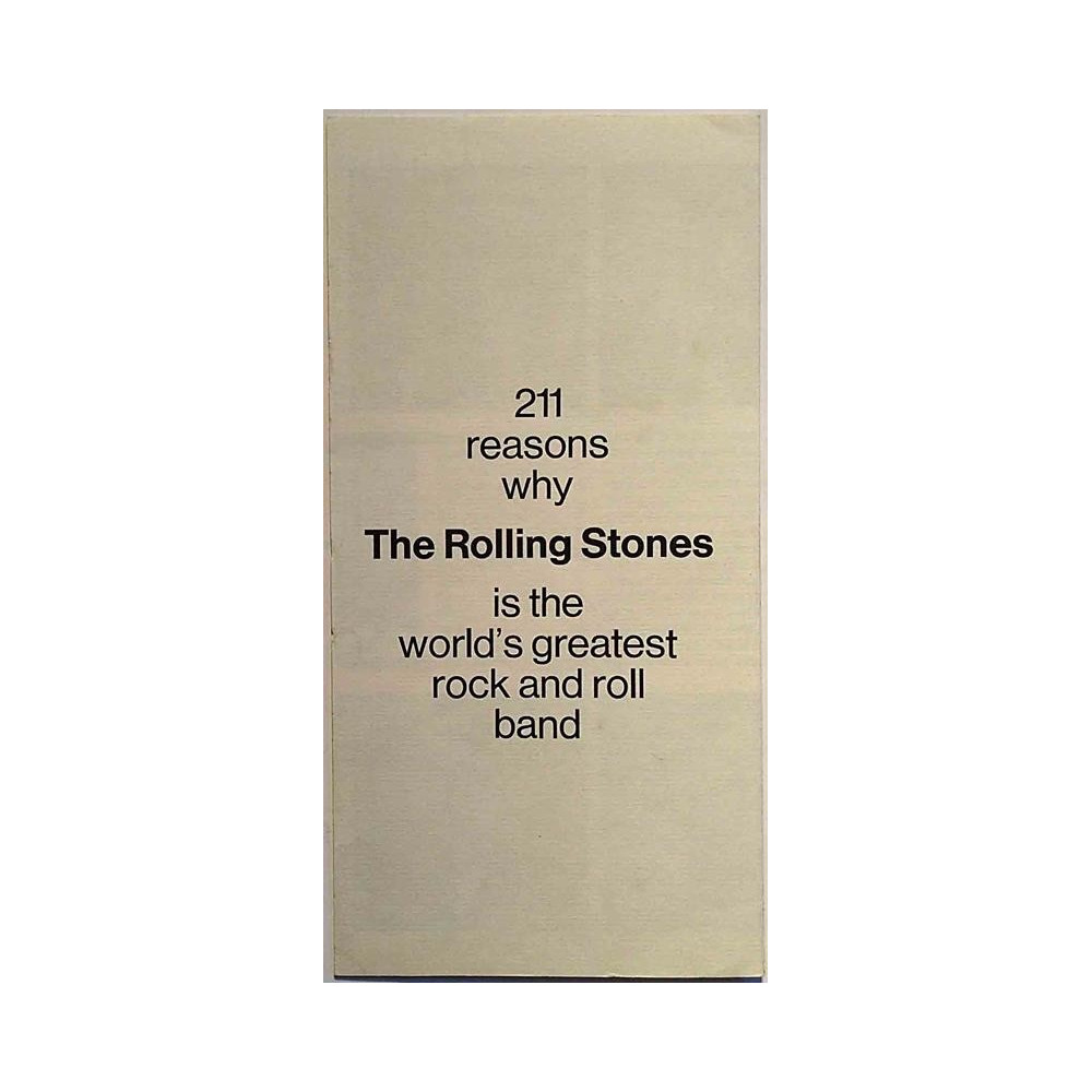 Rolling Stones made in U.S.A. brochure: 211 reasons why Rolling Stones is the greatest  kansi EX sisäsivut EX Käytetty kirja/mai