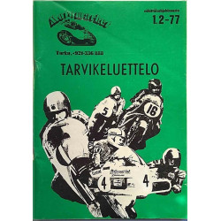 Motomarket: Tarvikeluettelo 1.2-77  kansi VG+ sisäsivut EX Käytetty kirja/mainoslehti