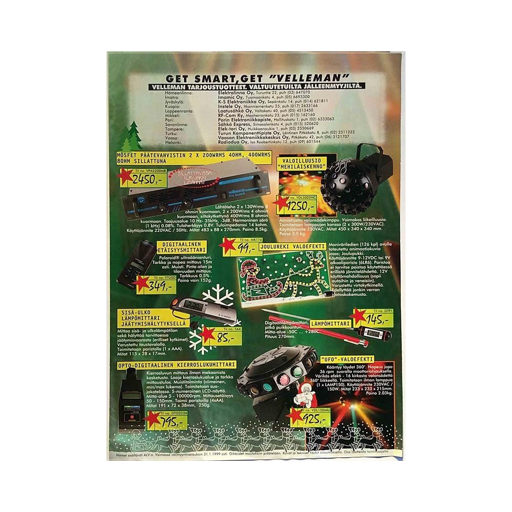 Velleman tarjoustuoteet: Get smart, get Velleman  kansi EX sisäsivut EX Käytetty kirja/mainoslehti