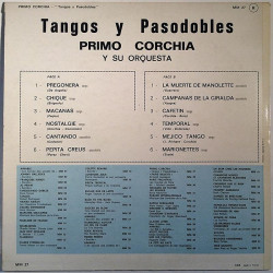 Primo Corchia y su Orquest : Tangos y Pasodobles - Used LP
