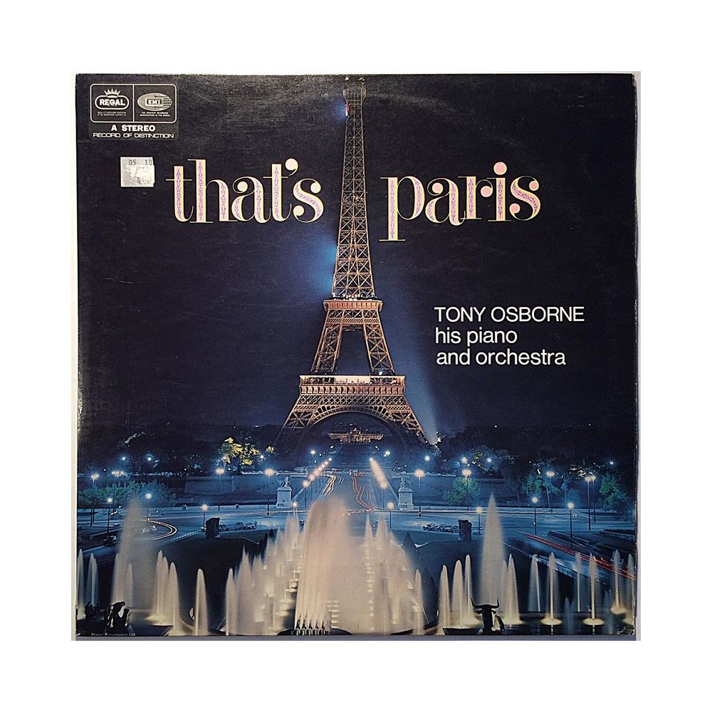 Osborne Tony his piano and orchestra : That’s Paris - Second hand LP