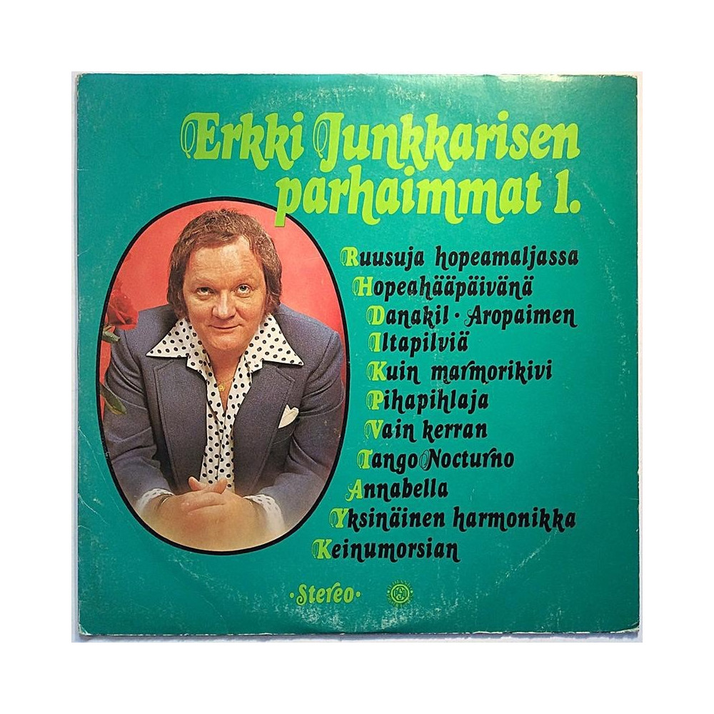 Junkkarinen Erkki: Parhaimmat 1.  kansi VG levy EX Käytetty LP