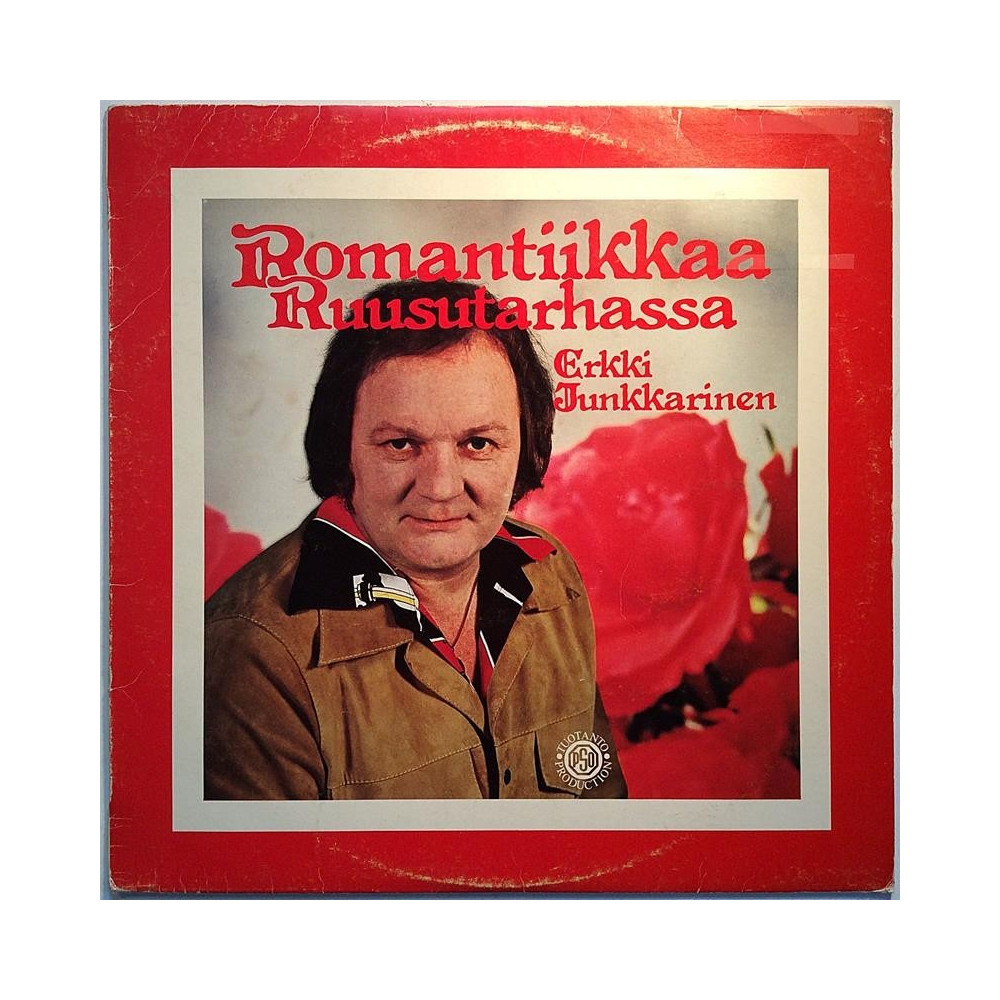 Junkkarinen Erkki: Romantiikkaa Ruusutarhassa  kansi VG- levy EX Käytetty LP