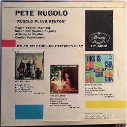 Pete Rugolo Orchestra: Rugolo plays Kenton EP - käytetty vinyylisingle PS EX- / VG+