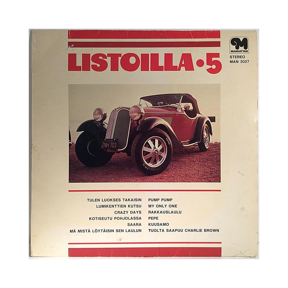 Eri Esittäjiä: Listoilla 5  kansi VG- levy VG Käytetty LP