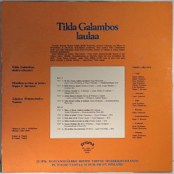 Galambos Tilda: Tilda Galambos sovitus Seppo J.Järvinen  kansi EX levy EX- Käytetty LP