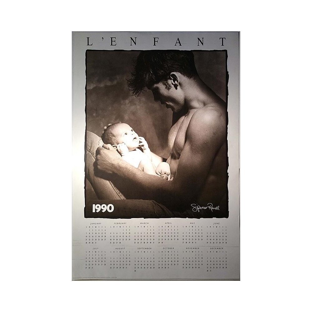 L’Enfant: man and baby by Spencer Rowell : tälle on käyttöä 1990 oli samat päivät kuin vuonna 2018 - kalenteri