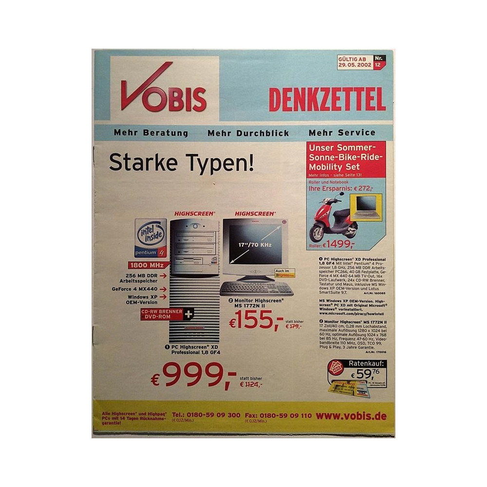 Vobis Denkzettel : Mehr Beratung Mehr Durchblick Mehr Service - Brochure computer