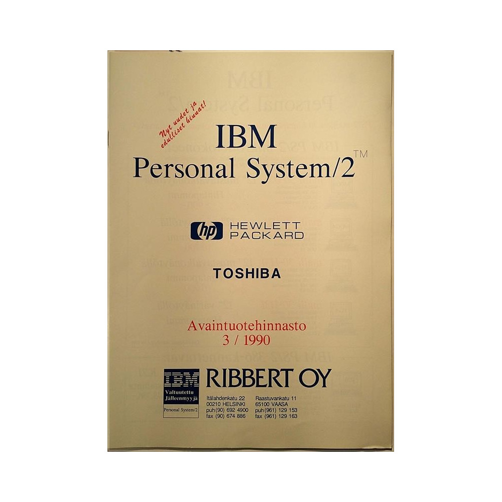 IBM Personal System/2 : Avaintuotehinnasto 3/-90 - Brochure computer