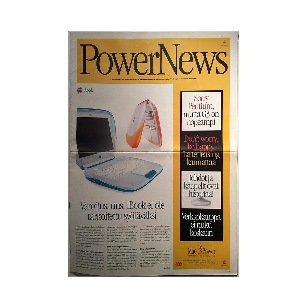 PowerNews 1999 3 Sorry Pentium, mutta G3 on nopeampi Tuote-esite tietokone