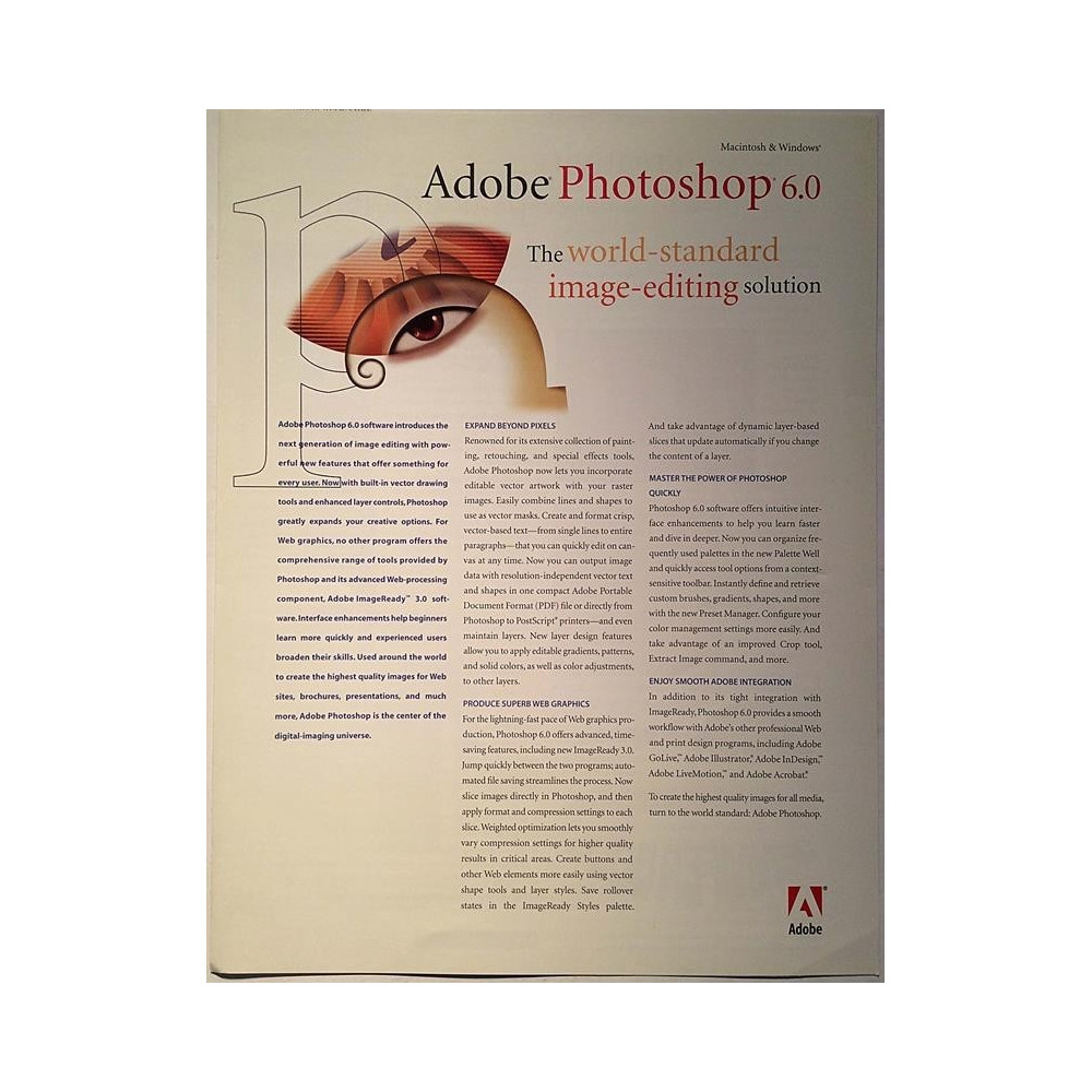 Adobe Photoshop 6.0 : The world-standard image-editing solution - Brochure software