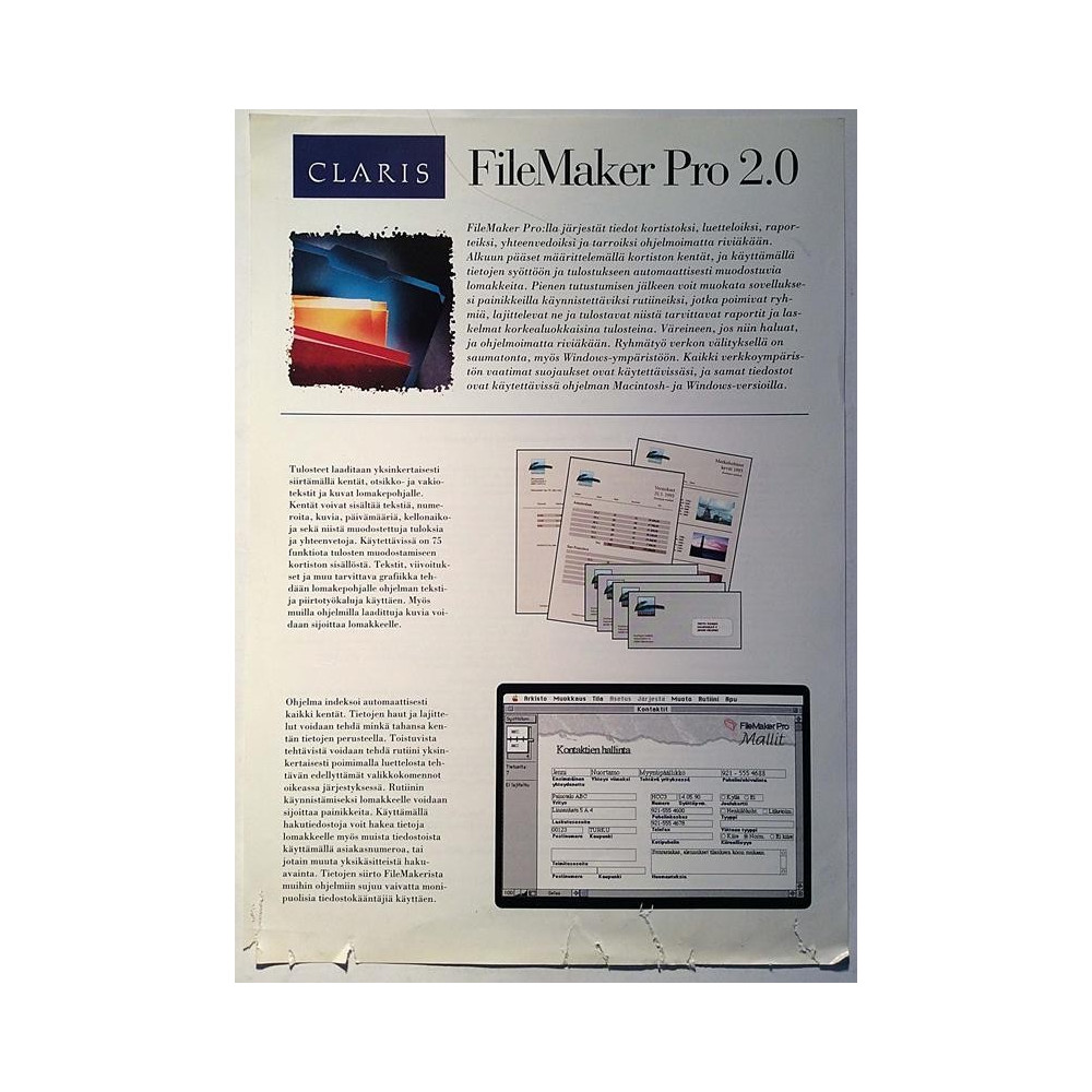 FileMaker Pro 2.0 : Järjestät tiedot kortistoksi - Brochure software