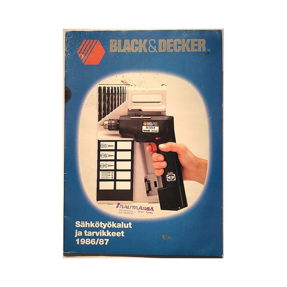 Black & Decker : Sähkötyökalut ja tarvikkeet 1986/87 - Brochure