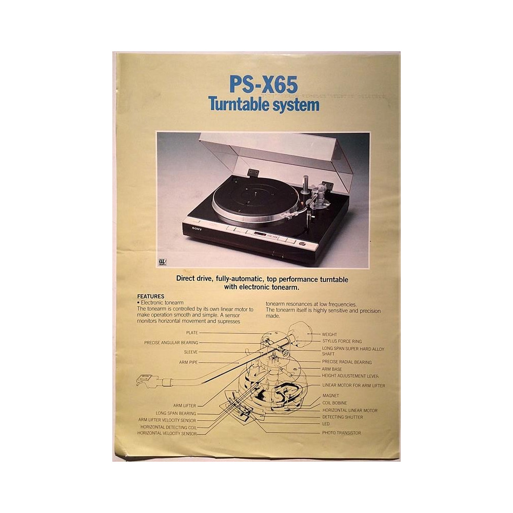 Sony PS-X65 : Turntable system - Brochure HiFi