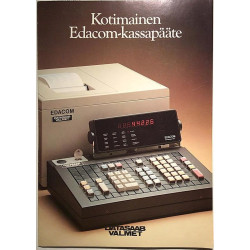 Kotimainen Edacon-kassapääte 1980  + Comfort Keyboards esite Tuote-esite tietokone