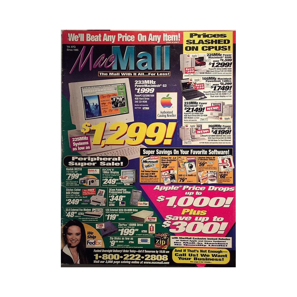 Mac Mall postimyyntiluettelo 1990’s  We’ll Beat Any Price On Any Item! Tuote-esite tietokone