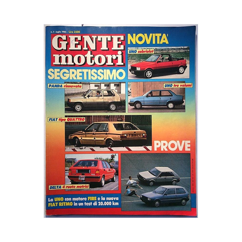 Gente motori italialainen autolehti : Panda, Fiat Tipo, historia ja mp-osastot - used magazine car