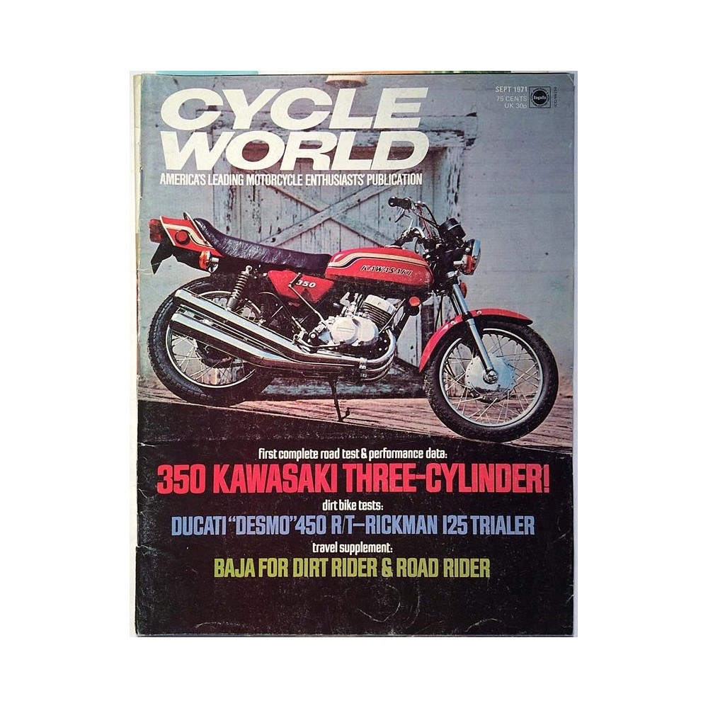 Cycle World : 350 Kawasaki three-cylinder! - used magazine
