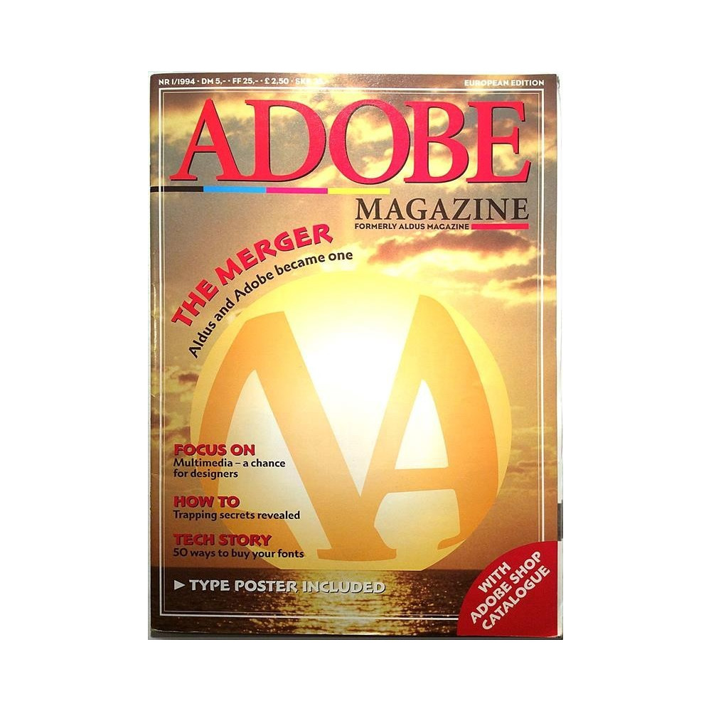 Adobe Magazine : Aldus and Adobe became one - used magazine