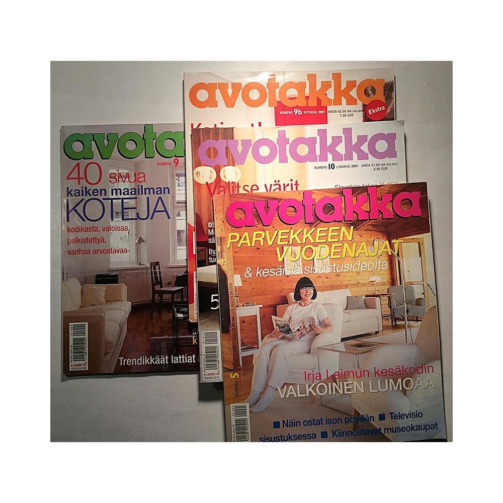 Avotakka 4 numeroa : Habitare, värit puulajin mukaan, museokaupat - used magazine