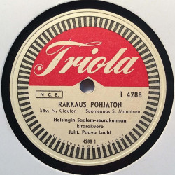 Helsingin Saalem-seurakunnan kitarakuoro 1956 T 4288 Rakkaus pohjaton / Kerran laulun saan taivaassa laulaa stenkaka 78-varvare
