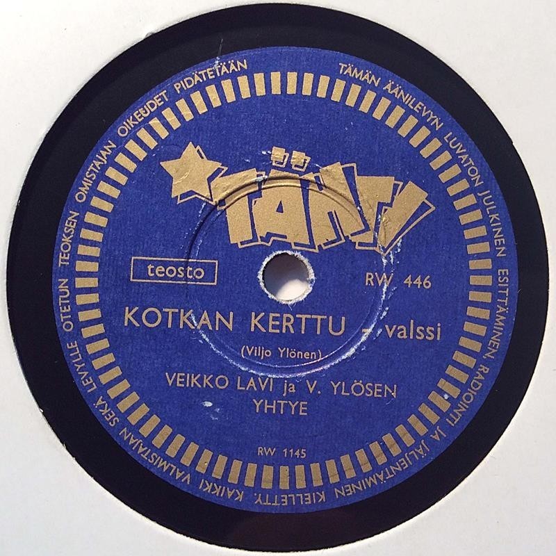 Lavi Veikko 1951 RW 446 Kotkan Kerttu / Puustisen muorin kuppilassa stenkaka 78-varvare Lavi Veikko 1951 RW 446 Kotkan Kerttu / Puustisen muorin kuppilassa stenkaka 78-varvare