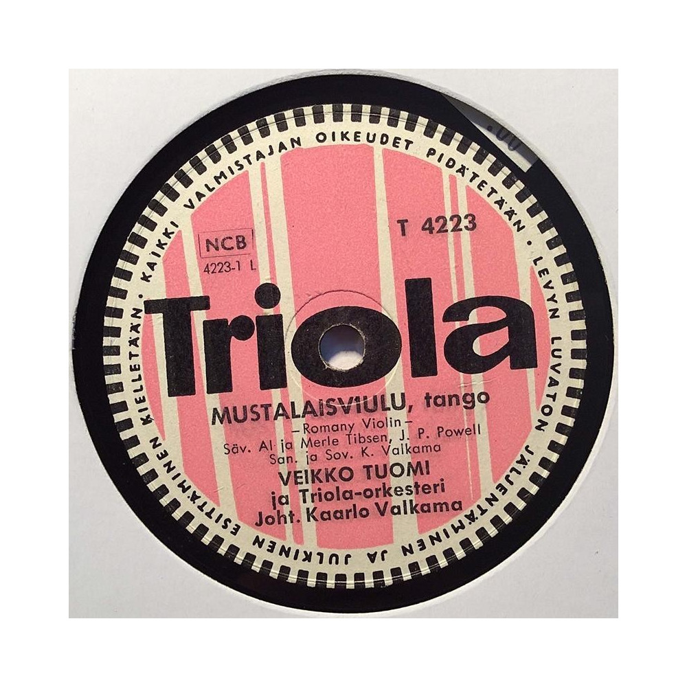 Tuomi Veikko 1956 T 4223 Mustalaisviulu / Silmät ikkunassa shellac 78 rpm record