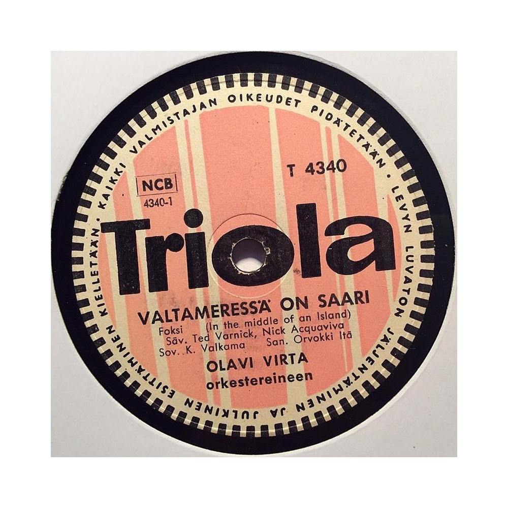 Virta Olavi 1958 T 4340 Valtameressä on saari / Tupa Kanadassa stenkaka 78-varvare