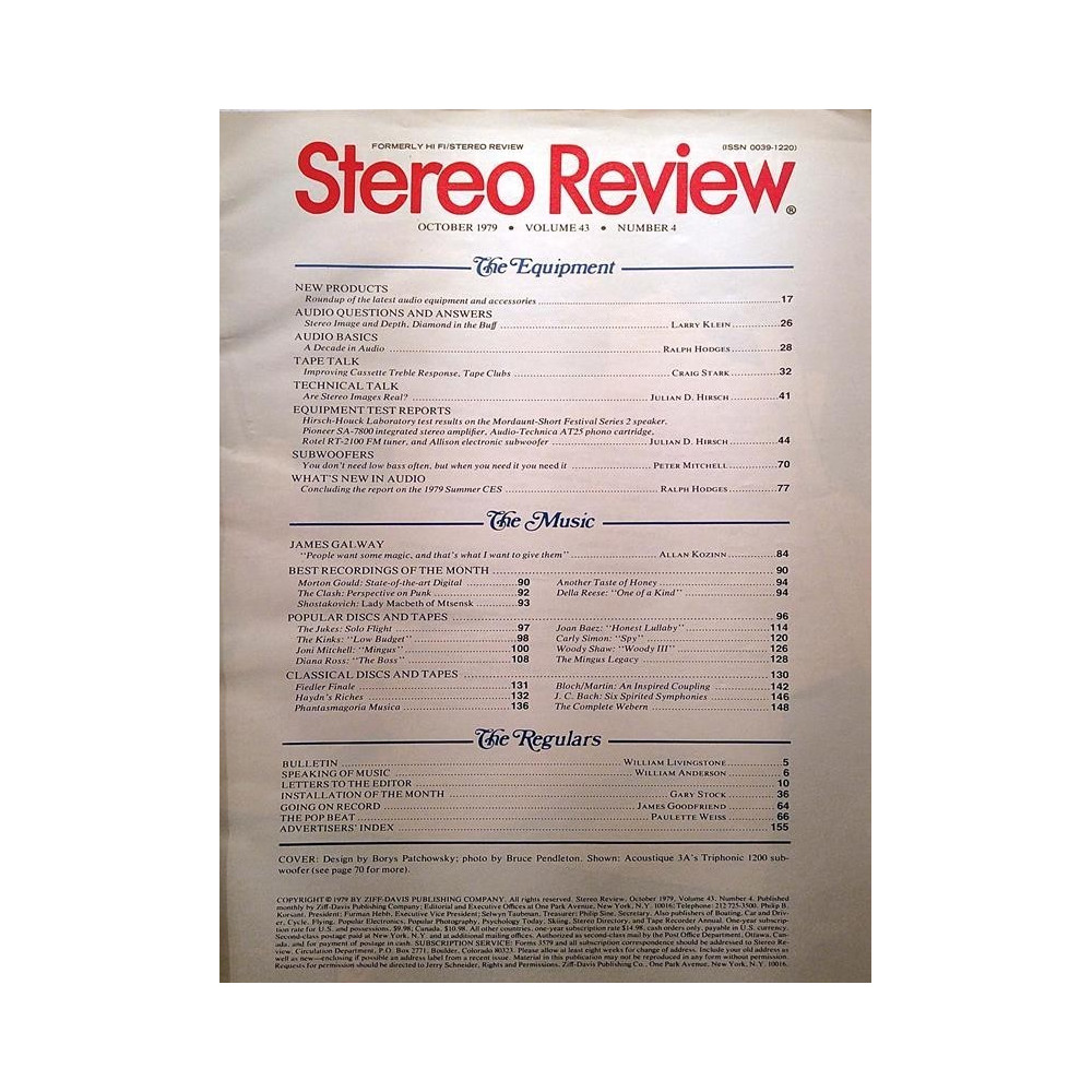 Stereo Review  etukansi puuttuu : Joni Mitchell Mingus - used magazine audio hi-fi