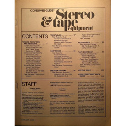 Consumer Guide stereo quarterly 1977 Summer Stereo & Tape equipment, Unbiased Audio aikakauslehti audio