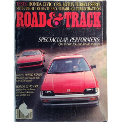 Road & Track : Lotus Esprit, Honda Civic CRX - used magazine car