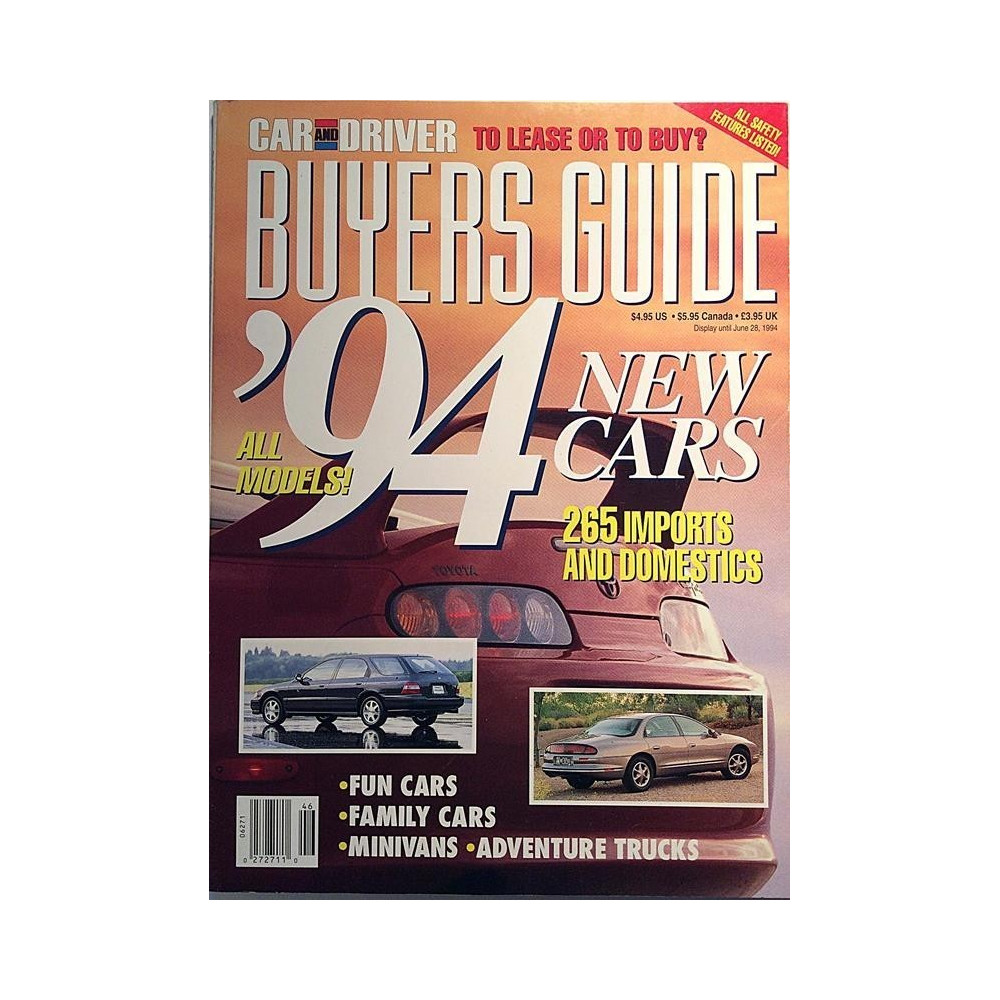 Car and Driver : Buyers Guide ‘94 new cars - begagnade magazine bil