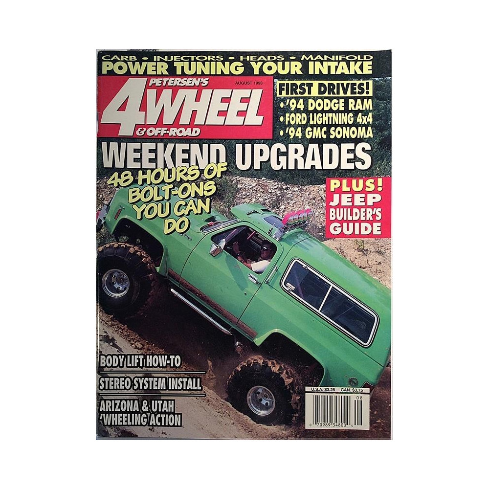 Petersen’s 4Wheel & Off-Road 1993 August Didge Ram, Power tuning your intake aikakauslehti autot