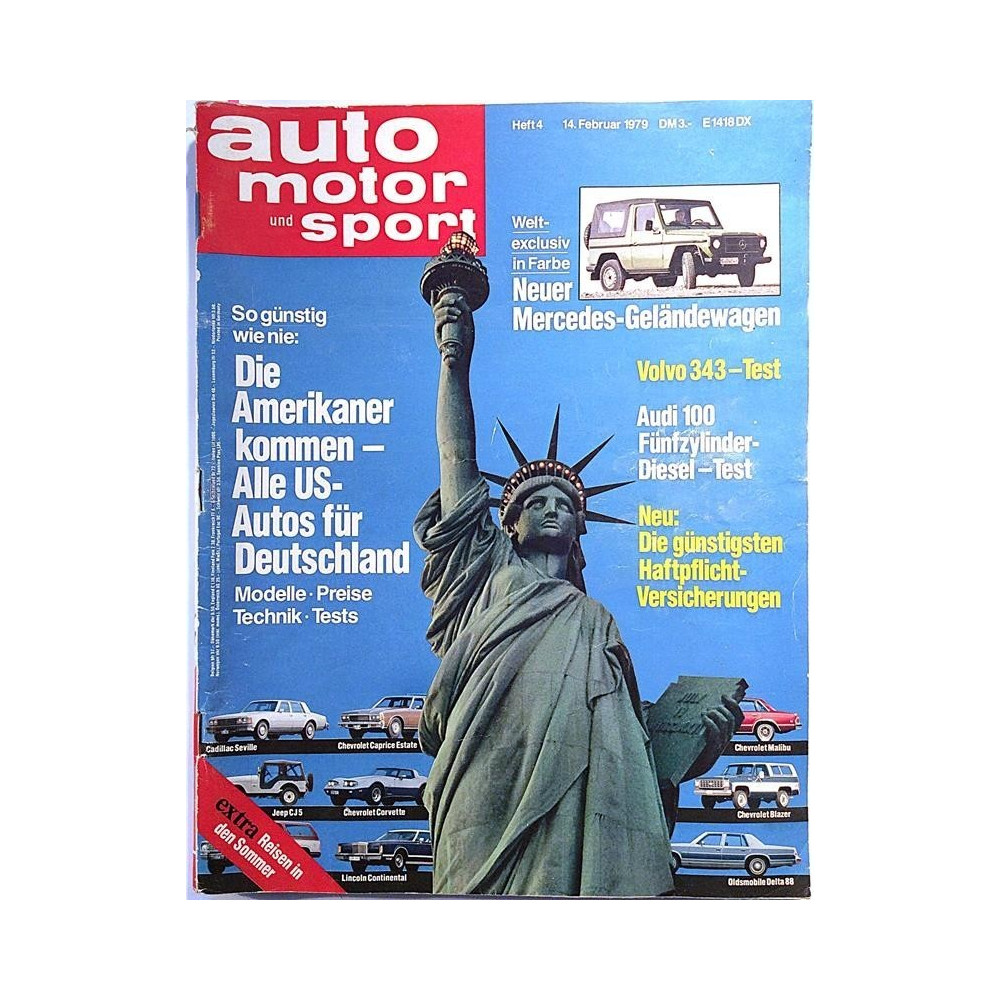 Auto motor und sport 1979 Heft 4 Neuer Mercedes-Geländewagen aikakauslehti autot