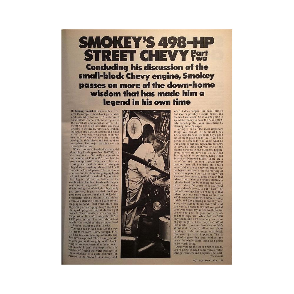 Hot Rod : Daytona 500, 498-HP Street Chevy - begagnade magazine bil